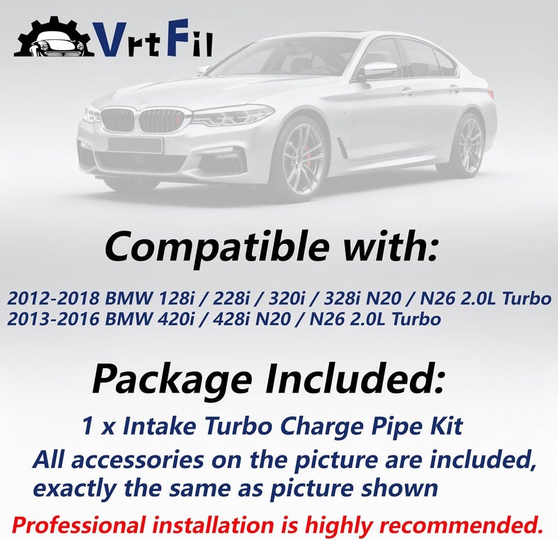 Vrtfil أنبوب الشحن وأنبوب التعزيز متوافق مع BMW N20 N26 F20 F30 F31 125i 220i 228i 320i 328i 428i - Image 2